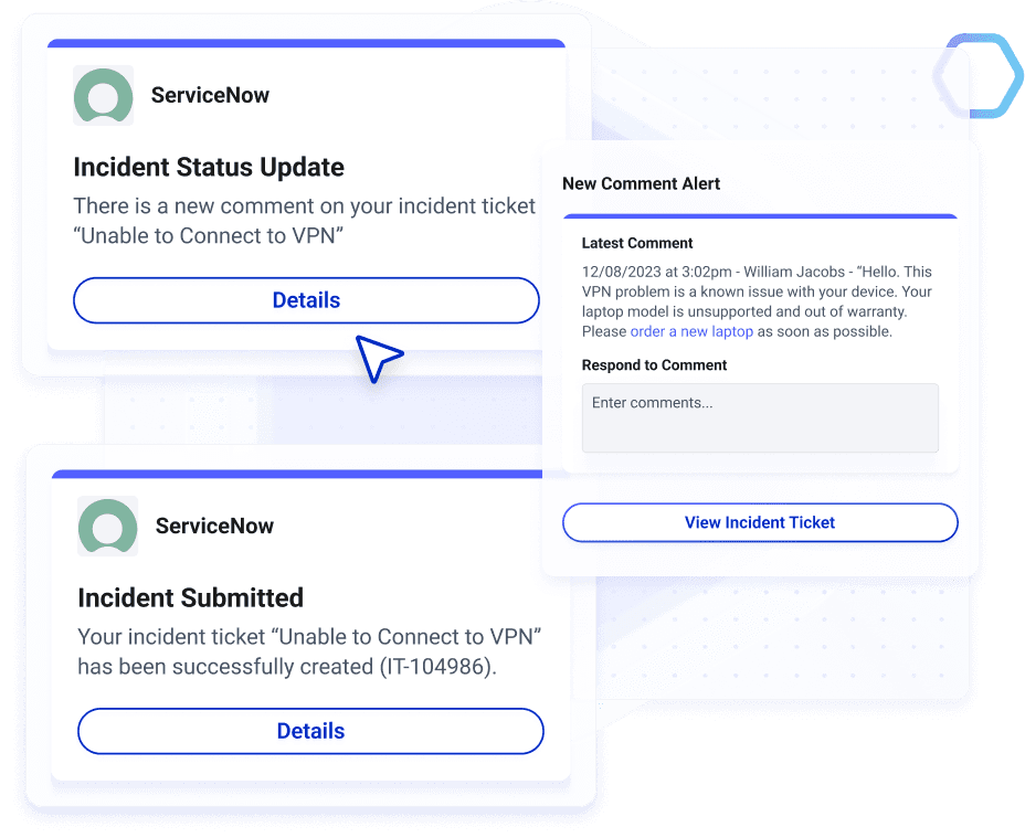 Submit help desk tickets with an AI Work Assistant