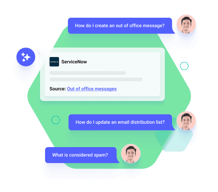 Improve the employee experience with AI-powered knowledge search experience through the AI Assistant for work.
