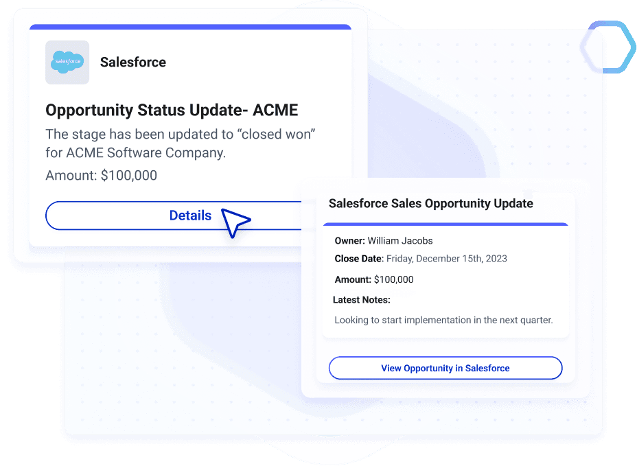 Salesforce notifications and alerts